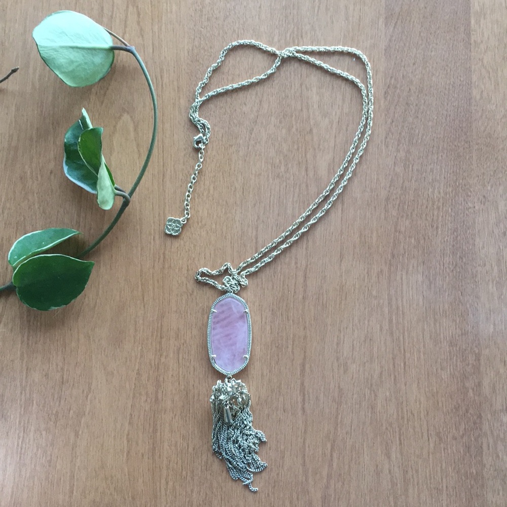 Kendra Scott Rayne Necklace in Rose Quartz